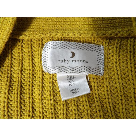 Ruby Moon Cardigan Womens Small Knit Mustard Yellow Shrug Open Style Lagenlook - Picture 6 of 11
